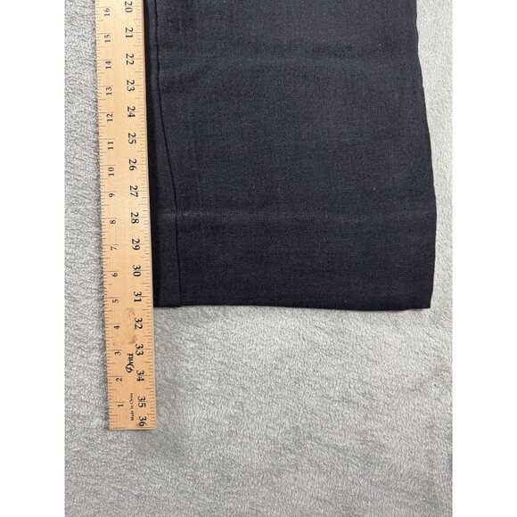 St. Agni Womens Black Linen Pleated Detailed Wide-Leg Trousers Size L - Picture 5 of 10